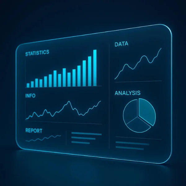 Dashboard de estadísticas de funnel de ventas con gráficos de análisis